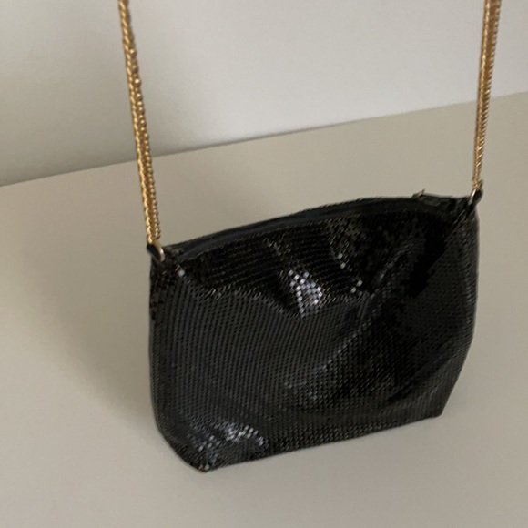 Vintage Y2K Whiting & Davis Black Chainmaile Mesh Evening Crossbody  Handbag - Picture 6 of 7